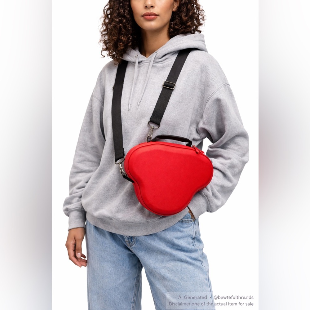 Festival Techwear Red Sculptural Crossbody Backpack Statement Bag